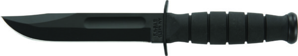 KA-BAR 1258 Short Black Straight Edge Clip Point Knife